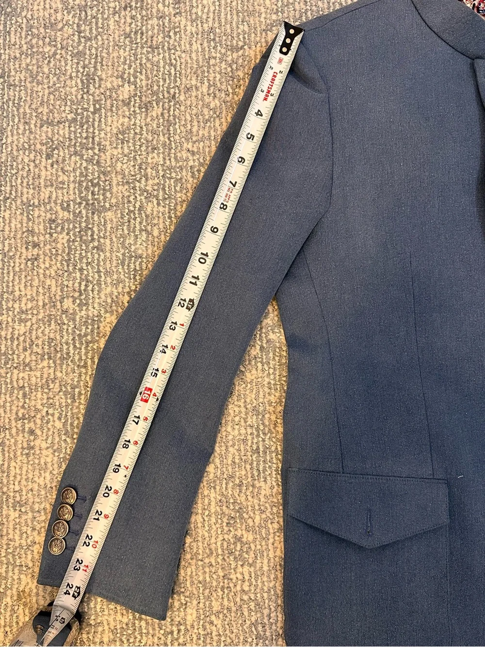 Rivesse Indian Suit Jacket Cornflower Blue Paisley Lining 32-34R Wedding Ethnic